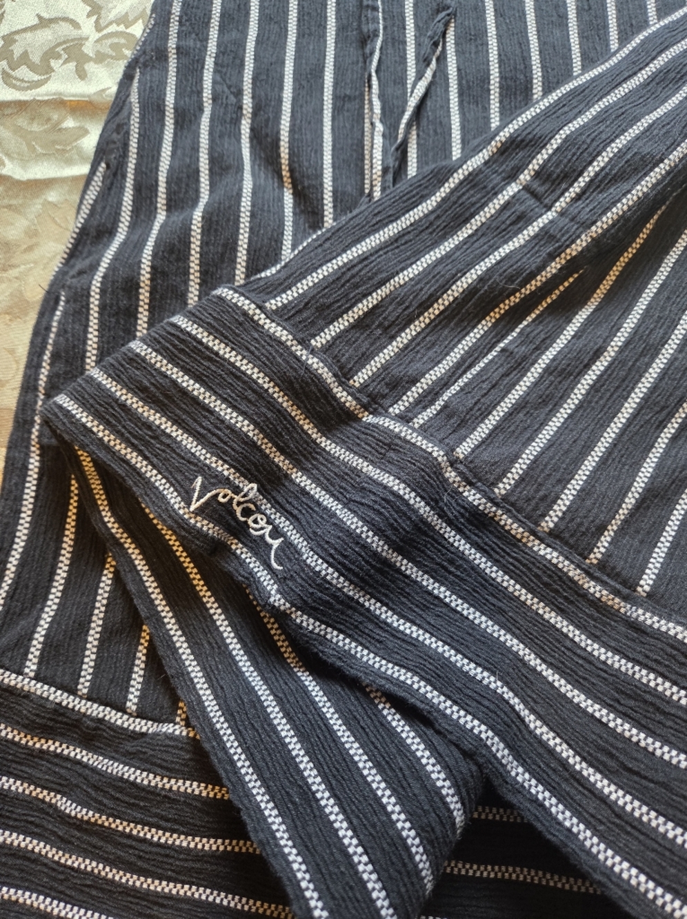 Y2K Volcom Mini Dress 100% Cotton Black And White Pin Stripe